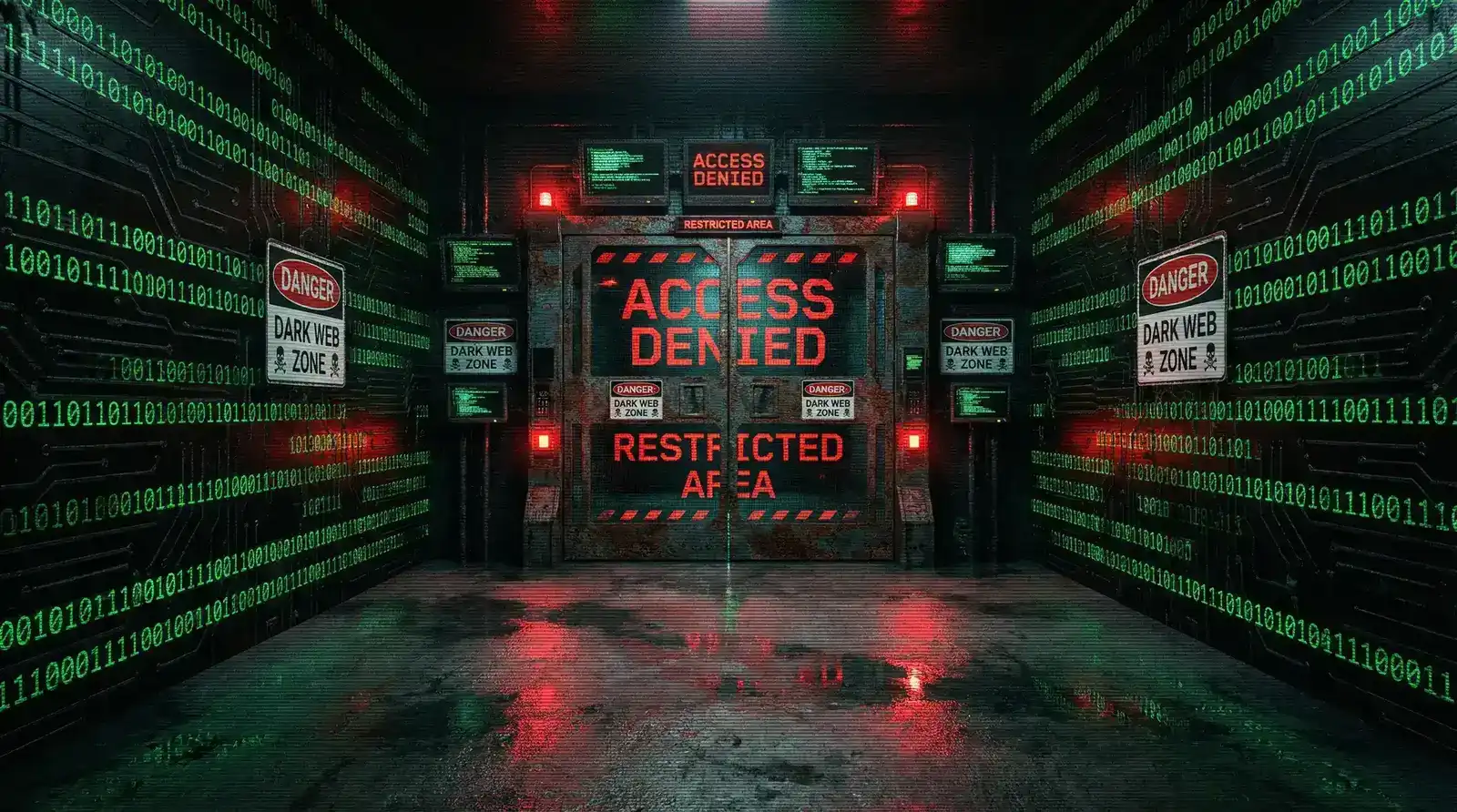 暗网禁区 禁区数字大门与警告标识